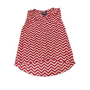 Escapada Red & White Chevron Sleeveless Top Blouse Size S Summer Casual‎